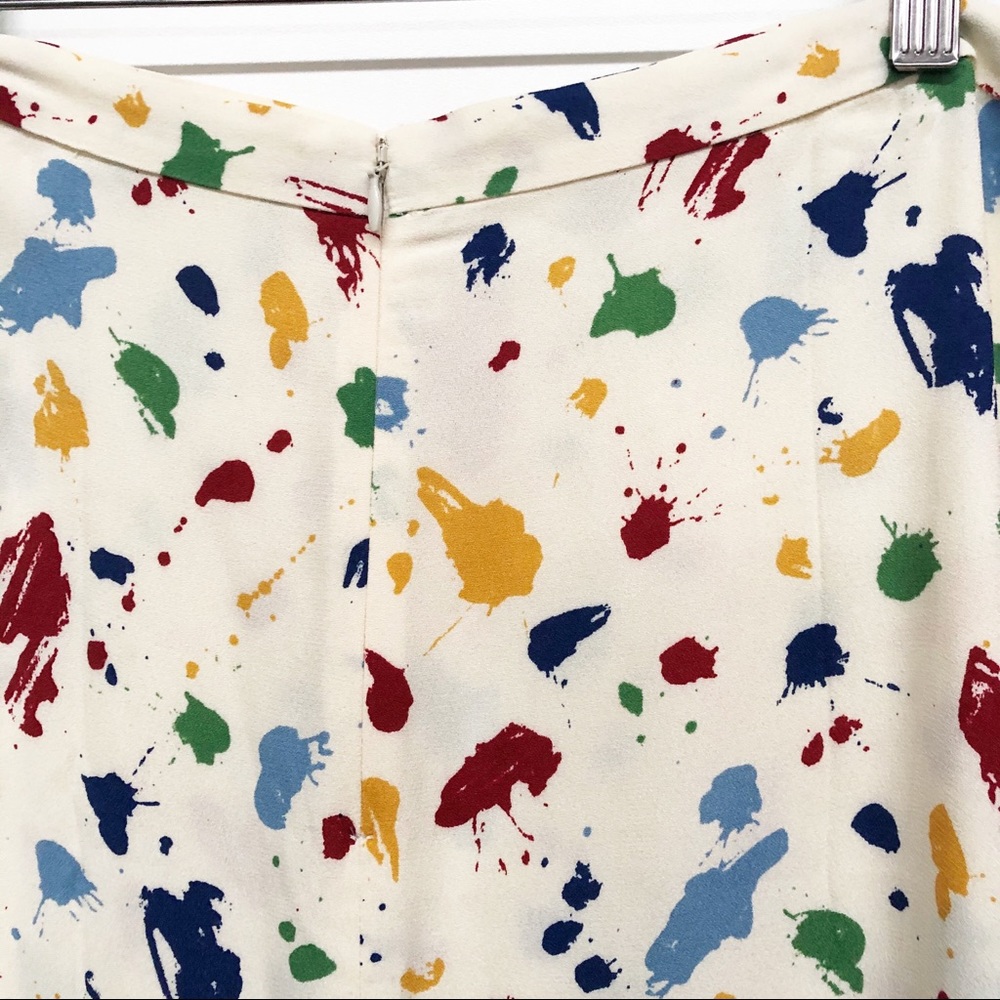 Reformation Bea Midi Skirt Paint Splatter Painted - Picture 3 of 6